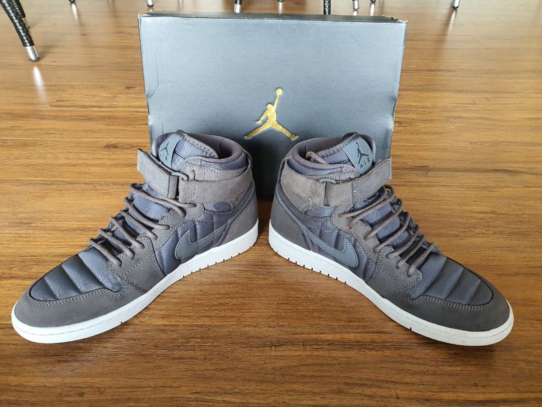 Grey jordans with strap store