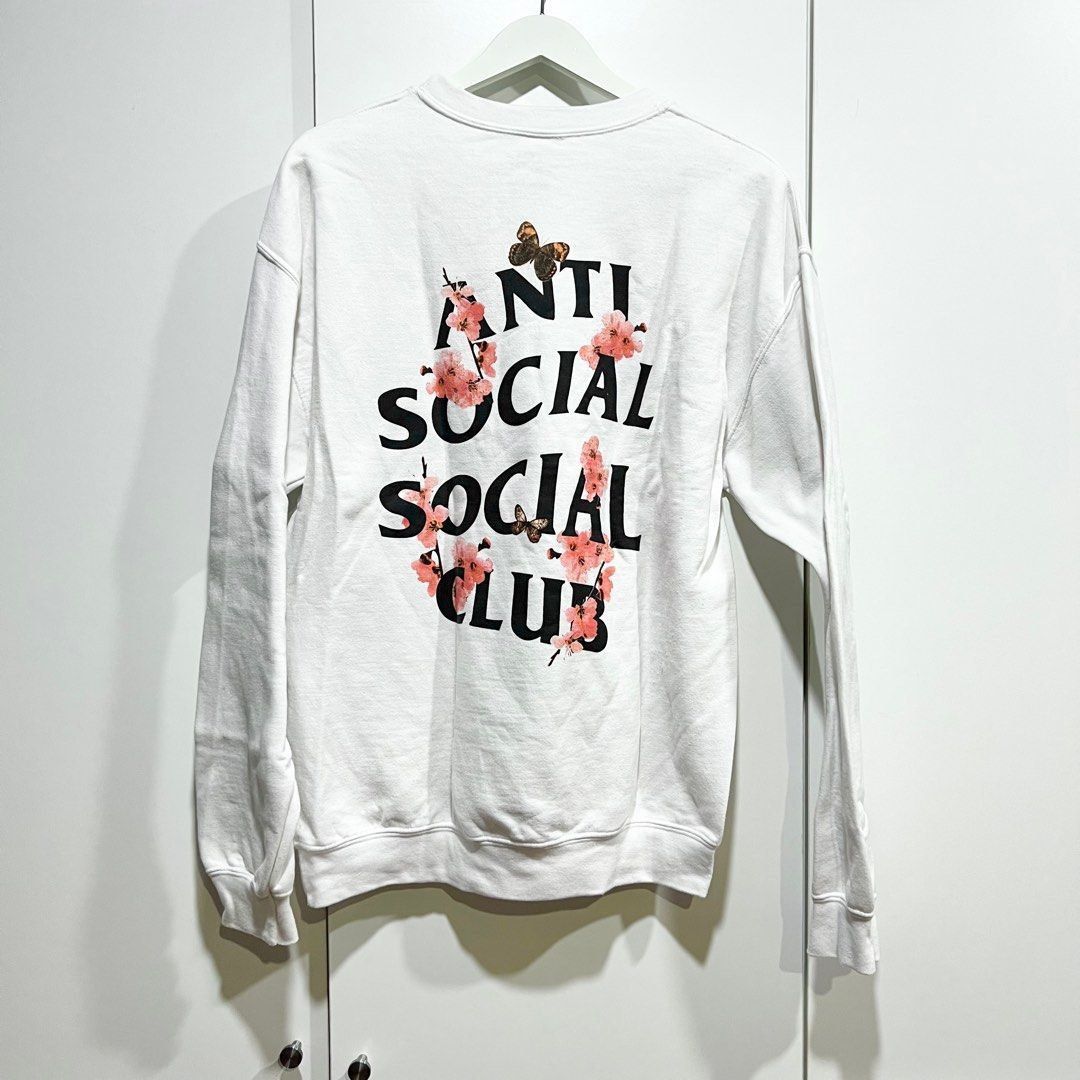 Anti Social Social Club ASSC White Flower Crewneck Sweater Top UNISEX Men s Fashion Tops Sets Tshirts Polo Shirts on Carousell