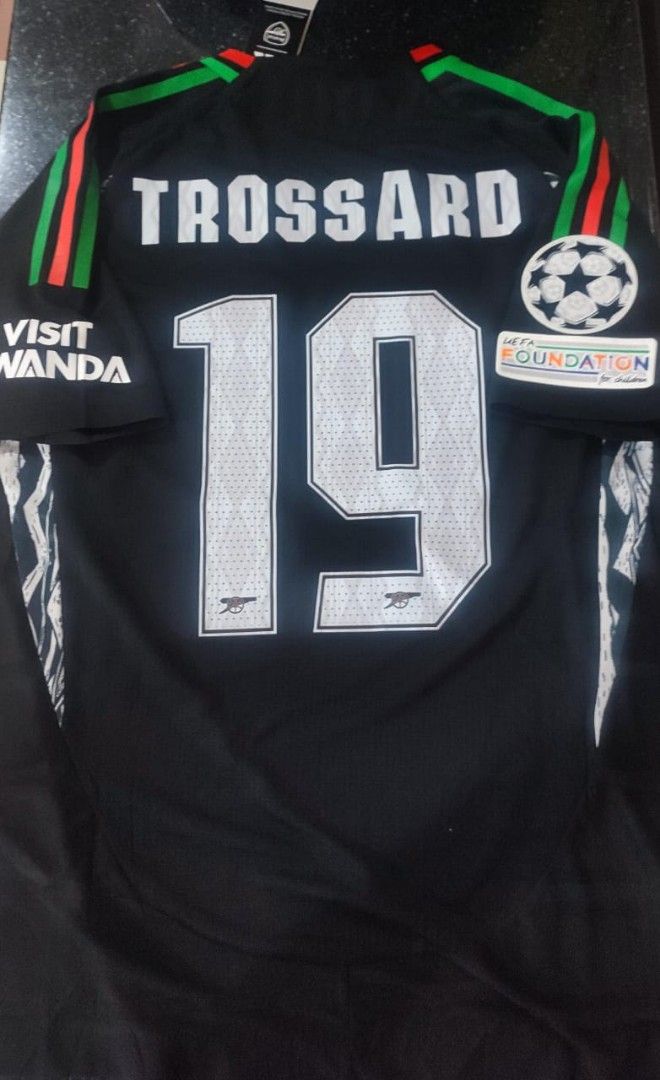 Arsenal away player custom name and number with UCL patches 24/25