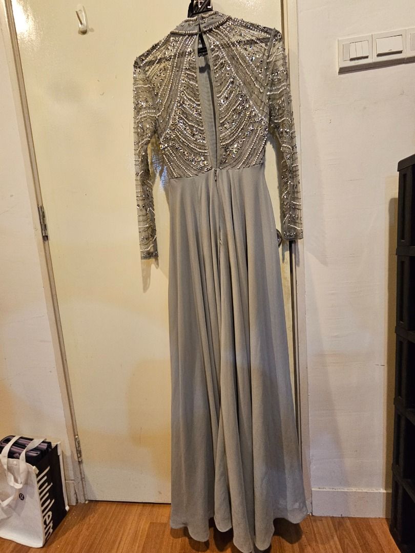 ASOS DESIGN Maxi Dress with Long Sleeve Embellished Bodice