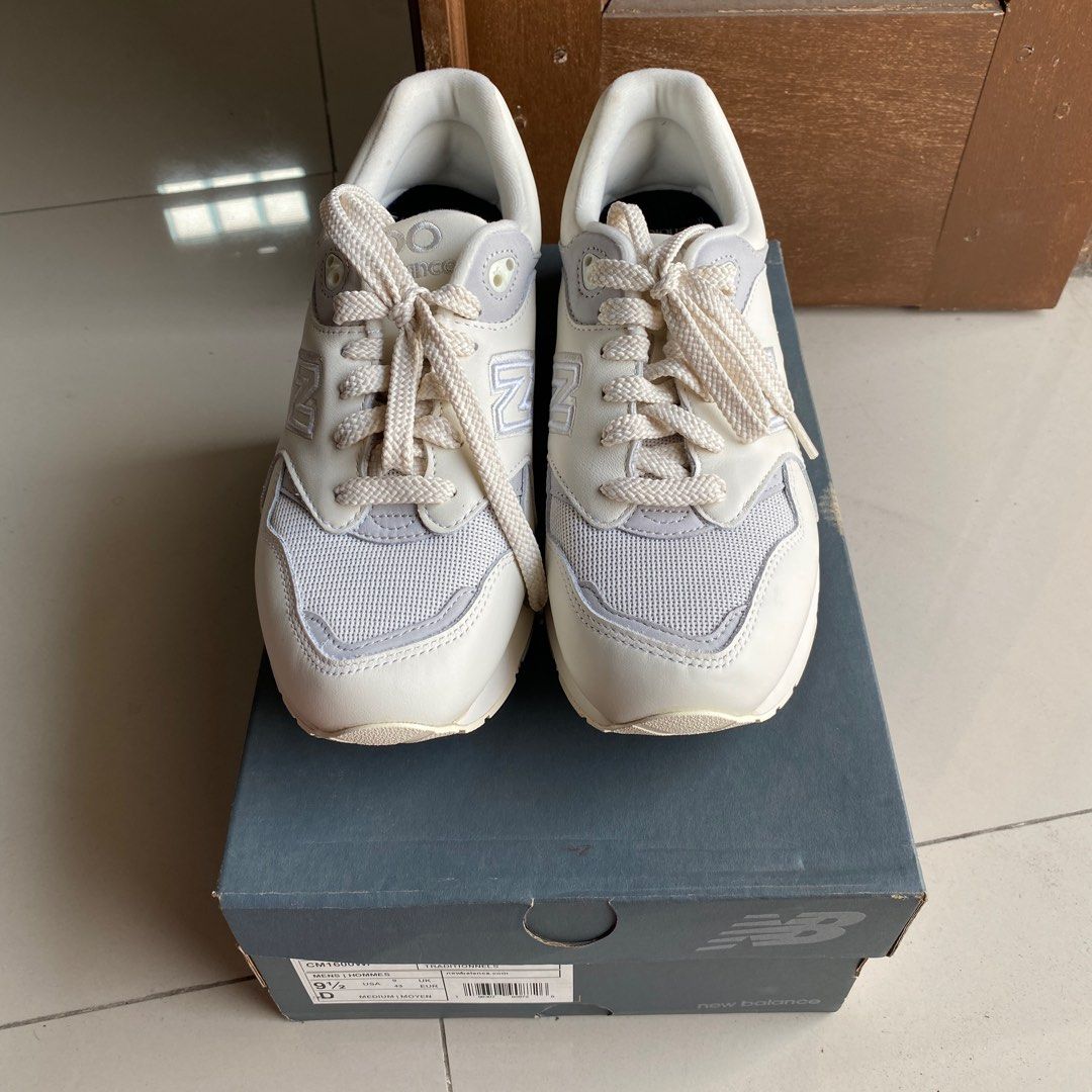 BNIB New Balance NB 1600 White Sea Salt size 43 27 5cm not asics salomon hoka on running nike adidas Fesyen Pria Sepatu Sneakers di Carousell