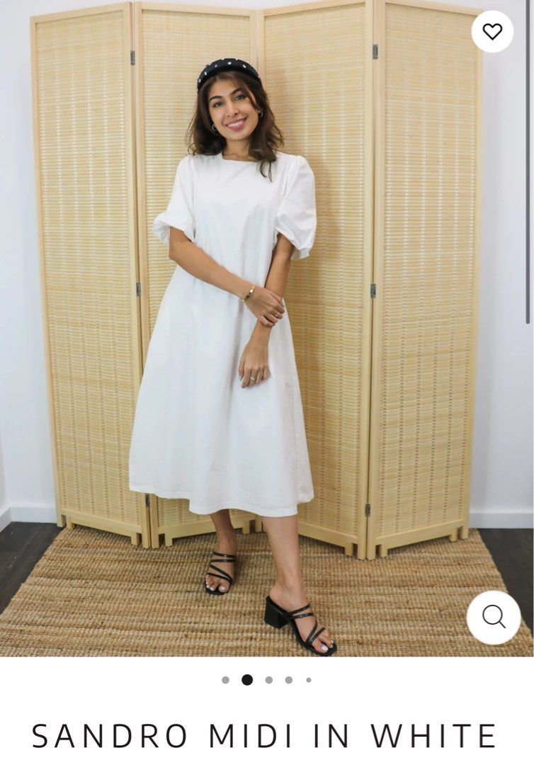 BNWT SANDRO MIDI IN WHITE M, Women's Fashion, Dresses Sets