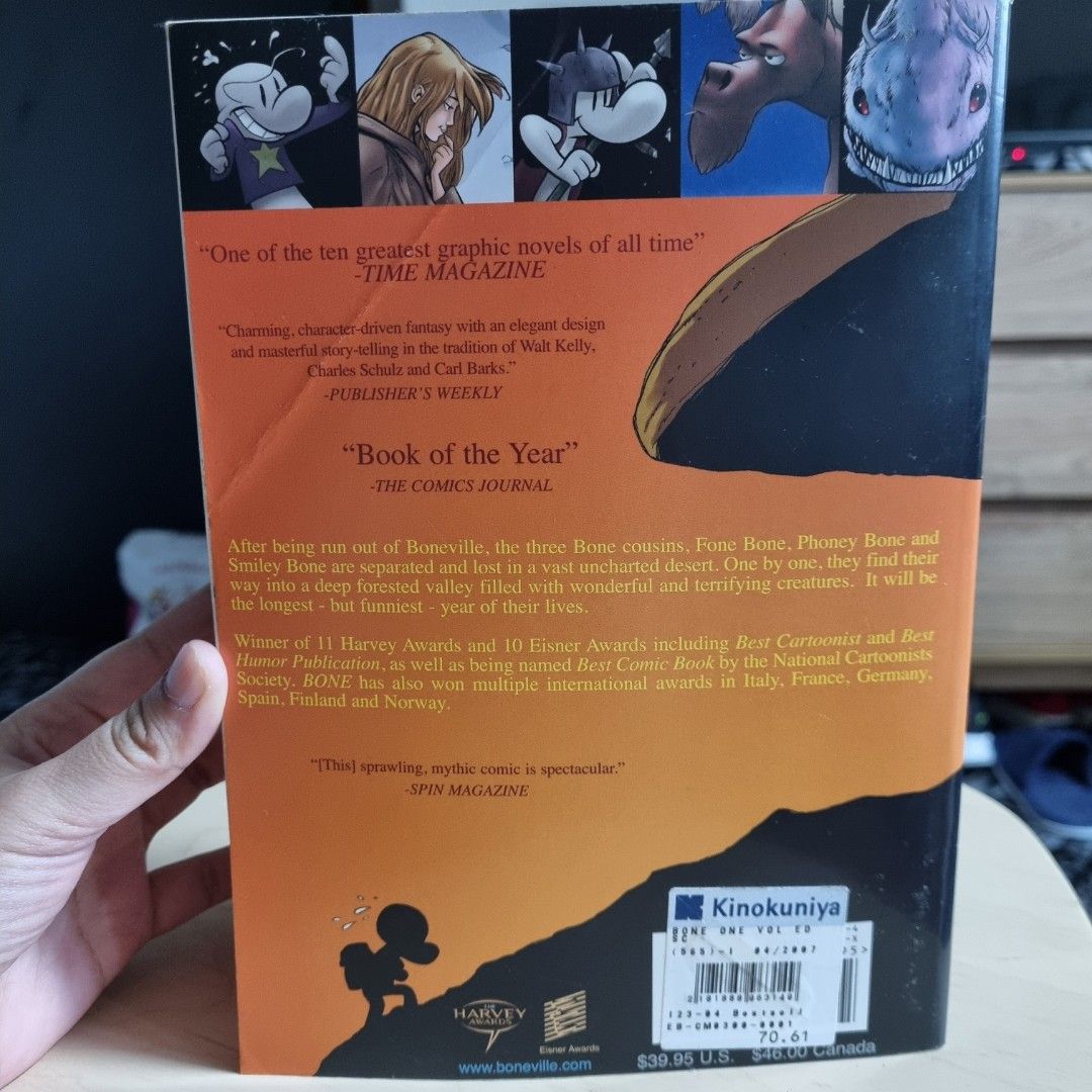 Bone (Category: Comics & Manga) located in Singapore. Submitted by highdone (Listing ID 1317110430, Image 4). Description: The complete Volume 1. Graphic novel by Jeff Smith. Fixed price, no nego. Only fealing at stated places below, at my convenience..