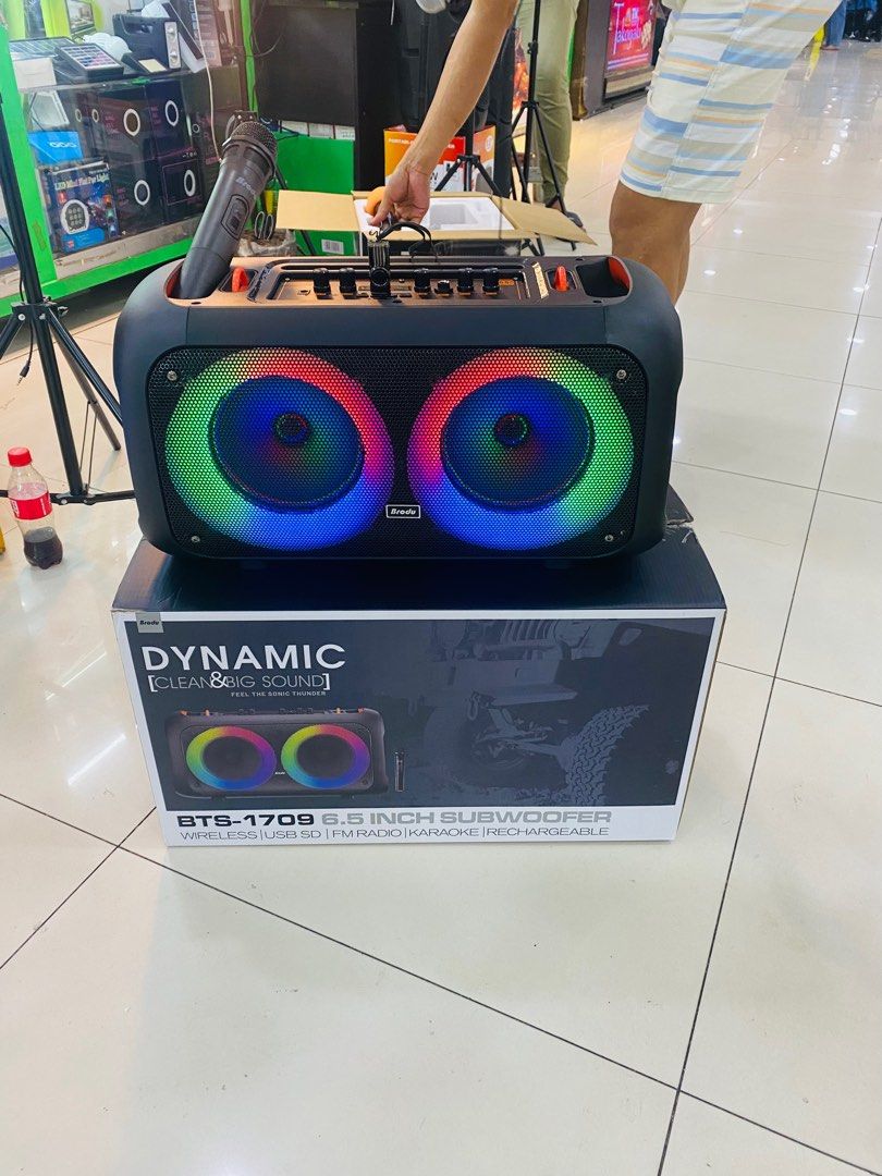 Broudu bluetooth speaker (Category: Soundbars, Speakers & Amplifiers) located in Pasig City. Submitted by czyzabbabyneeds (Listing ID 1317060011, Image 2). Description: Brodu speaker for sale ‼️ Sulit at pangmalakasang speaker Available ‼️ Bluetooth ✅ Rechargeable✅ Guitar port ✅ Wireless mic ✅ Subwoofer✅ Dynamic✅ Karaoke✅ Tv port✅ Brandnew‼️ Wholesale ,retail,bulk Super sale ‼️ 📍direct bodega warehouse Metro manila area Deliver lalamove with sf 