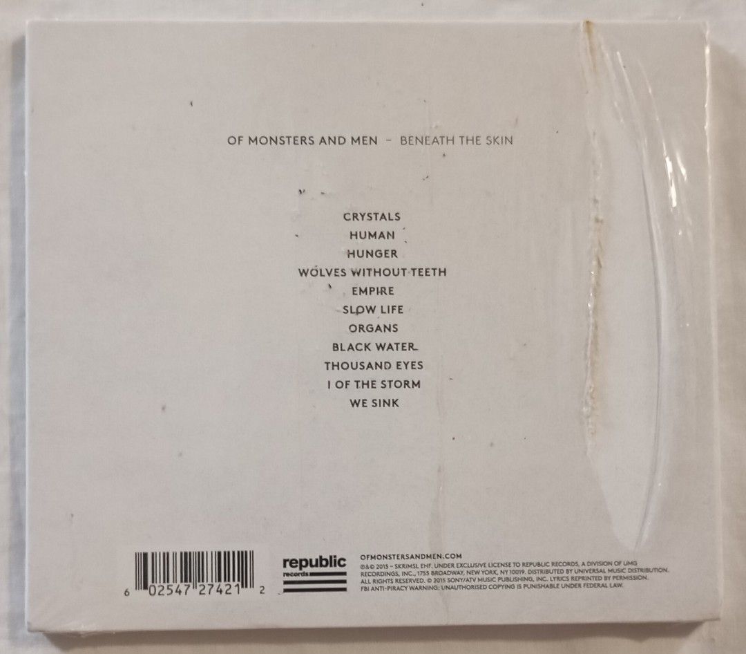 Capitol Music] Of Monsters And Men - Beneath The Skin CD Album, Hobbies &  Toys, Music & Media, CDs & DVDs on Carousell