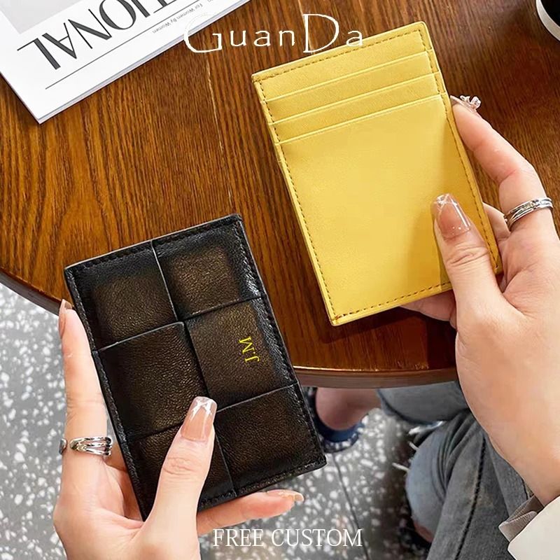 Fashion Woman Card Holder Luxury Genuine Leather Business Card Wallet Custom Initials Wallet Sheep Skin Brand Thin Coin Purse Carousell