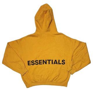 Fear of God Essentials Graphic Design Pull Over Hoodie Yellow FW18- US 
Size large