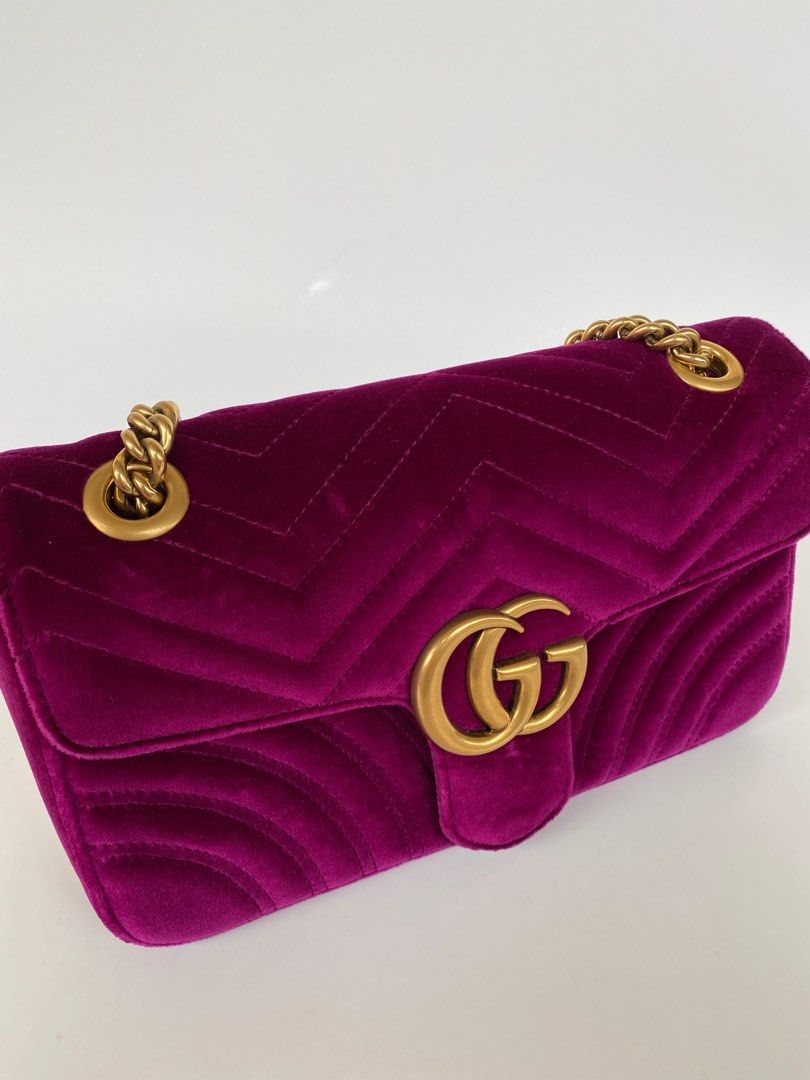 Gucci marmont velvet fuchsia top