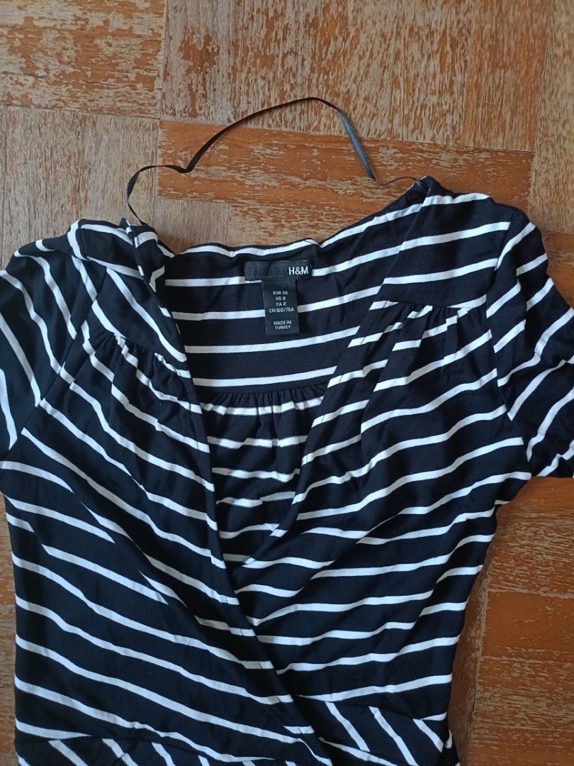H&M striped wrap dress, Women's Fashion, Dresses & Sets, Dresses on  Carousell