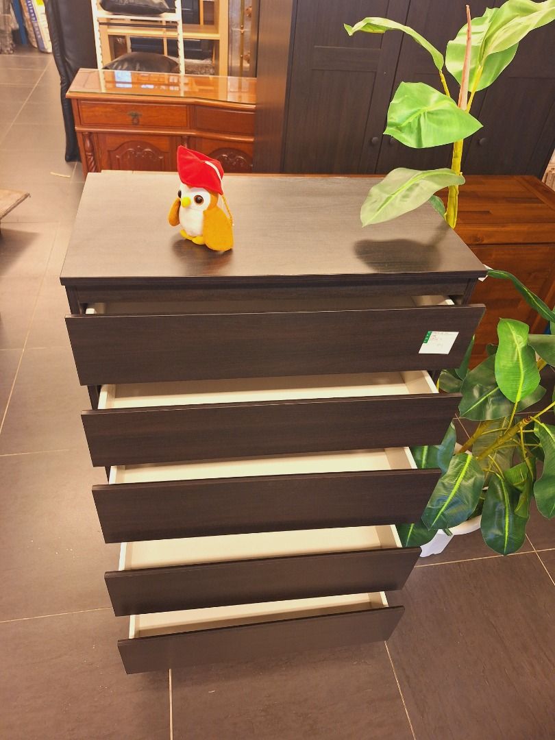 IKEA KULLEN Chest of 5 drawers, black-brown, 70x112 cm | IKEA KULLEN,  Almari 5-laci, hitam-cokelat, 70x112 cm, Furniture & Home Living,  Furniture, Shelves, Cabinets & Racks on Carousell