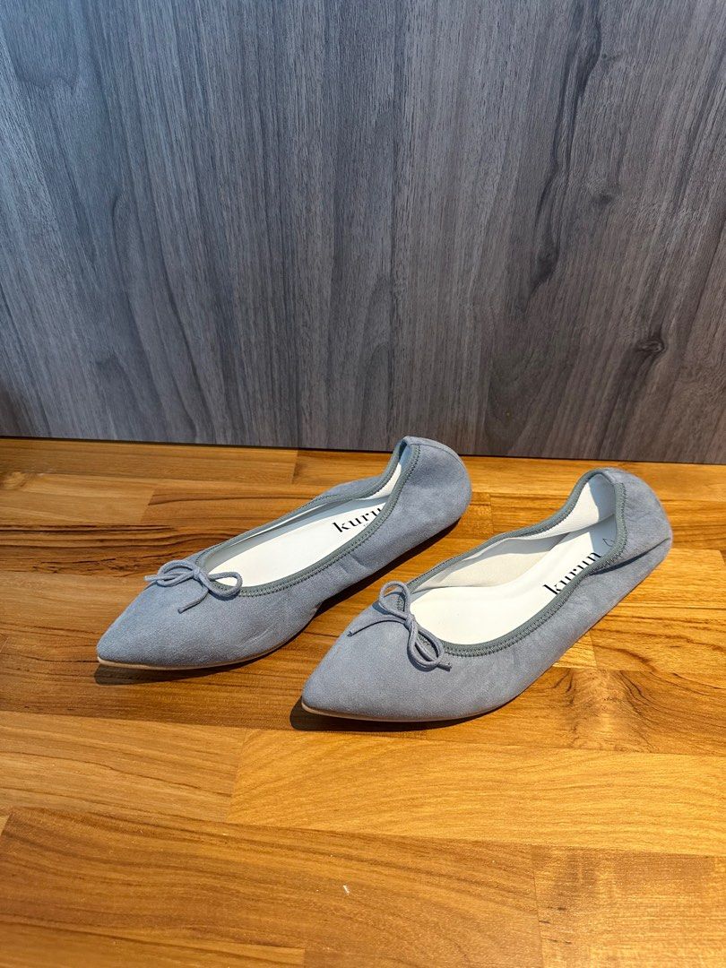 Kurun Mathilde Flats Waterproof Suede Blue Gray Women s Fashion Footwear Flats on Carousell