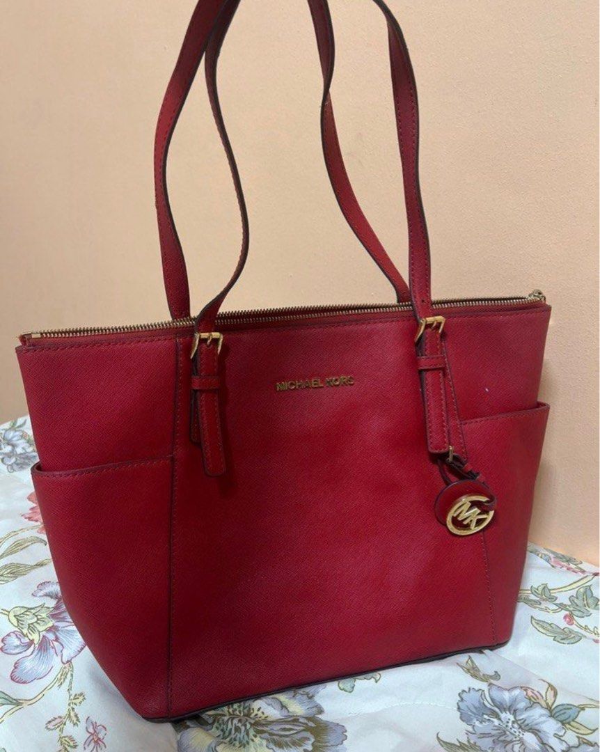 Michael kors red tote bag top