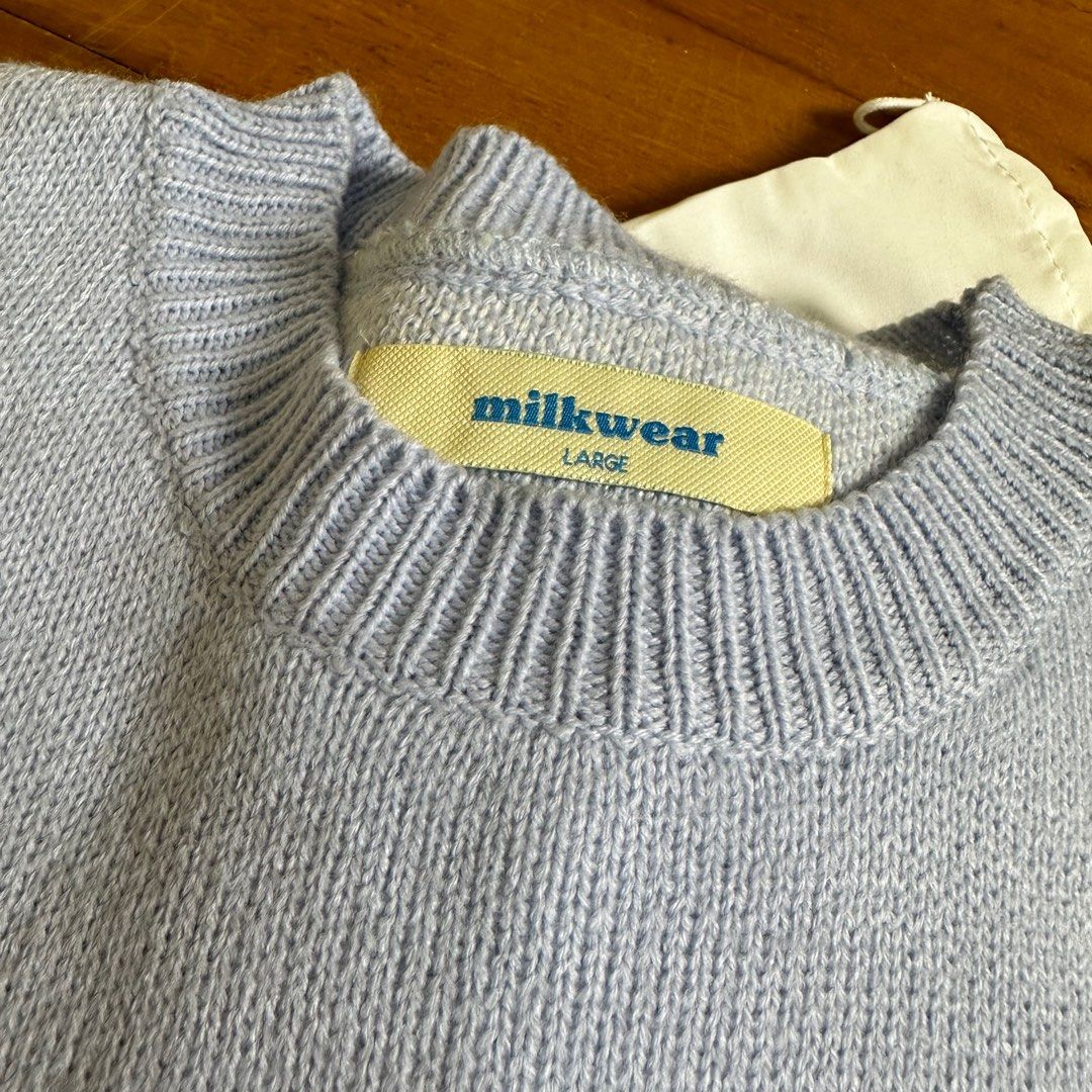 Milkwear Knit Cloud Printed Sweater (Category: Hoodies) located in Quezon City. Submitted by leaneder23 (Listing ID 1317095352, Image 2). Description: Milkwear Knit Cloud Print Sweater Like New Used Once only Length: 26 inches Width: 22.5 inches Bought it last year tapos once ko lang nagamit RFS: Decluttering.