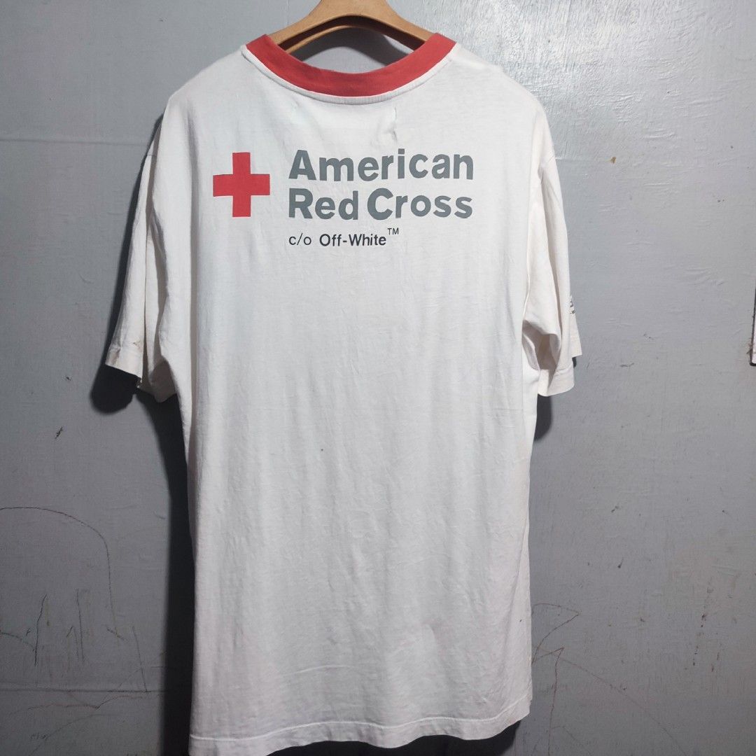 Off White x American Red Cross Shirt Luxury Apparel on Carousell
