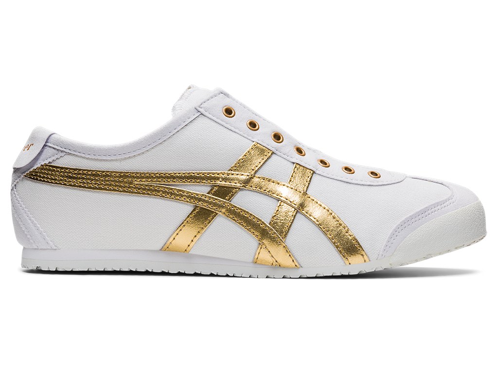 Onitsuka Tiger Mexico 66 gold and white slip ons Luxury Sneakers Footwear on Carousell
