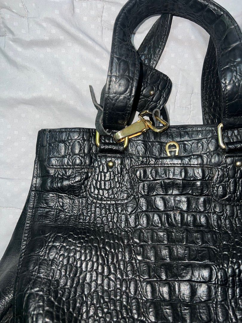 Umhängetasche Aigner Tasche Kroko Aigner Tasche Kroko Original Totebag  Aigner Croco, Barang Mewah