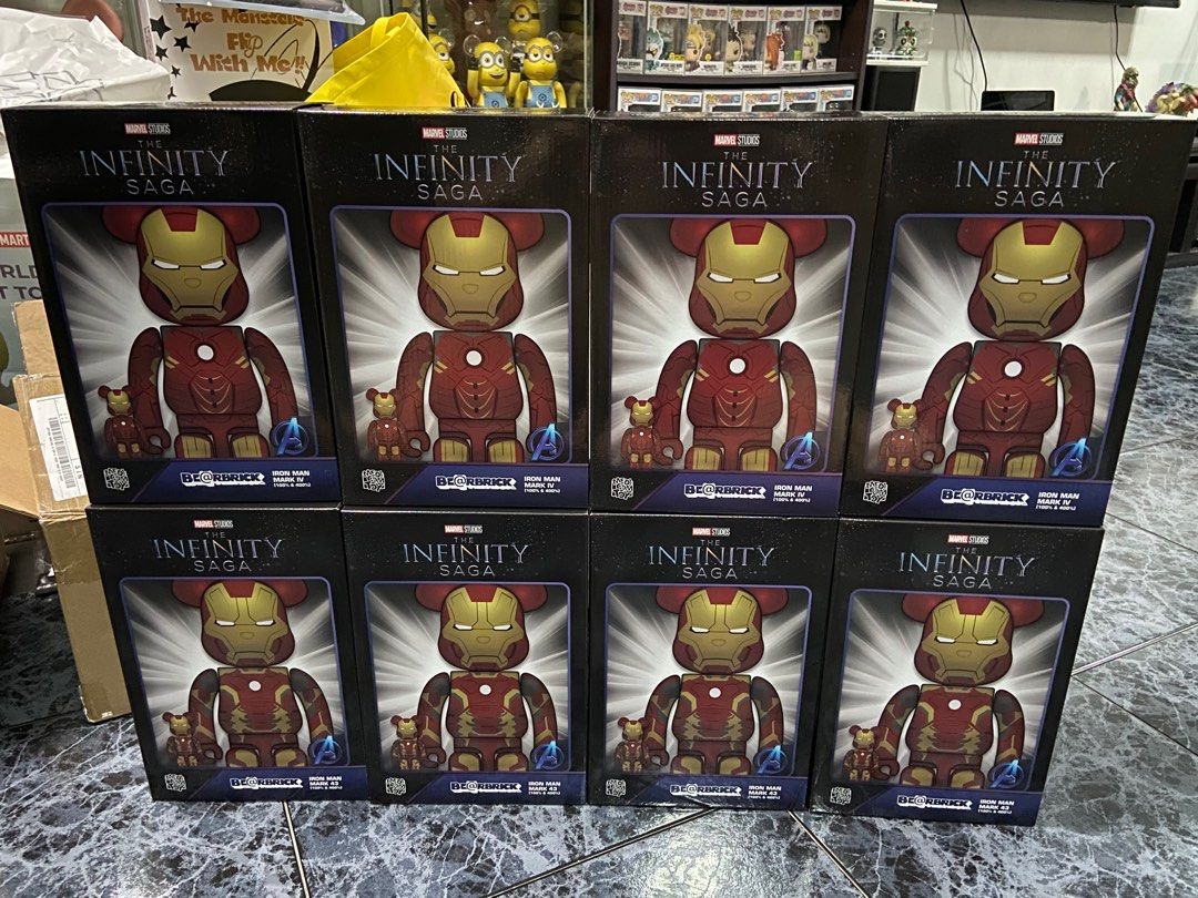 その他 BE@RBRICK IRONMAN MARK IV &amp; 43 100%&amp;400% Bearbrick The Infinity Saga Iron Man Mark IV 100% & 400% Set
