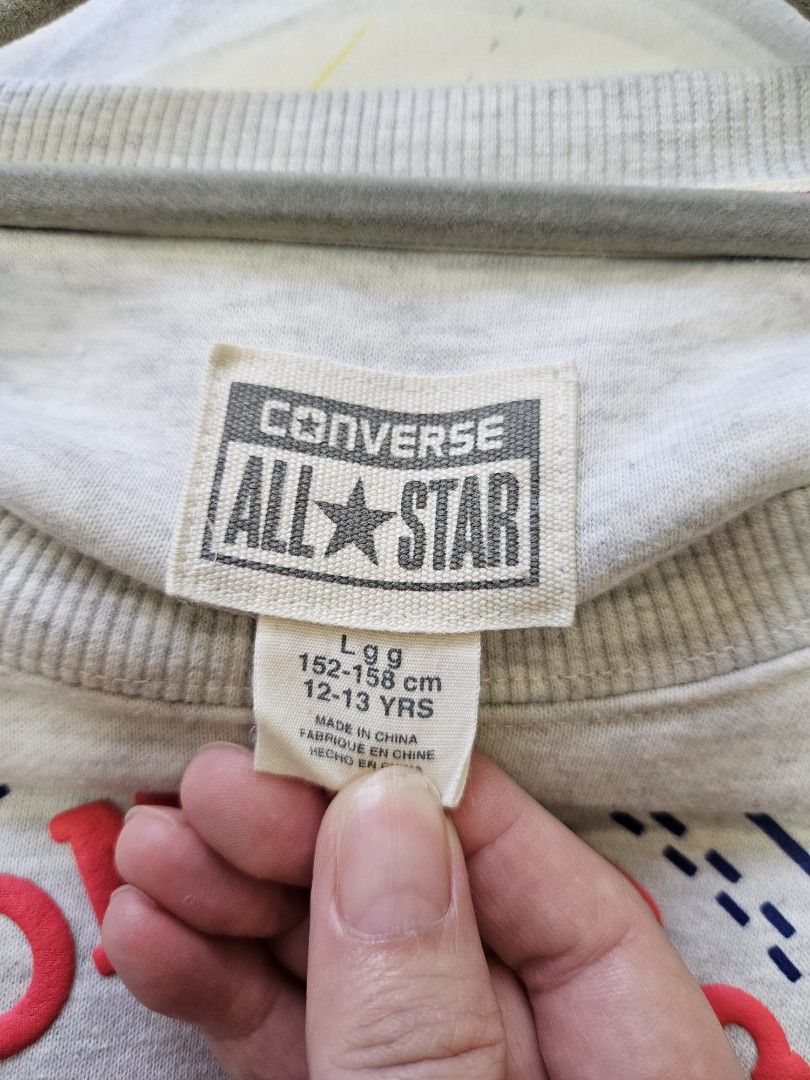 Pullover (Category: Babies & Kids Fashion) located in Singapore. Submitted by ivyteo99 (Listing ID 1317056481, Image 3). Description: Converse Pullover Colour: Greyish white Age: Suitable for 12 to 13 as per label.