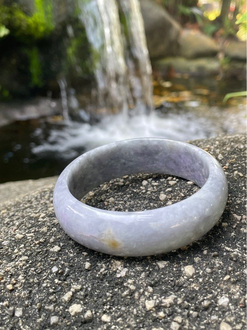 Type A Deep plum lavender jadeite jade bangle size 59.5mm Women s Fashion Jewelry Organisers Bracelets on Carousell