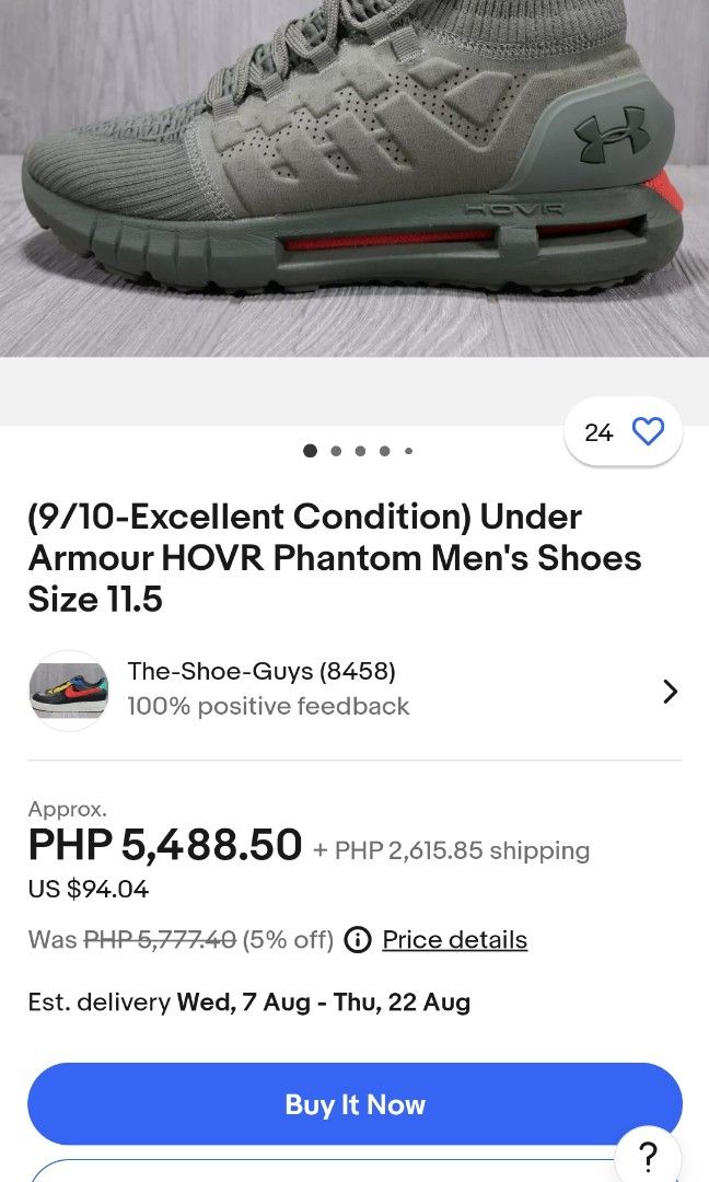 Under armor HOVR Phantom Run mens shoes chip bluetooth