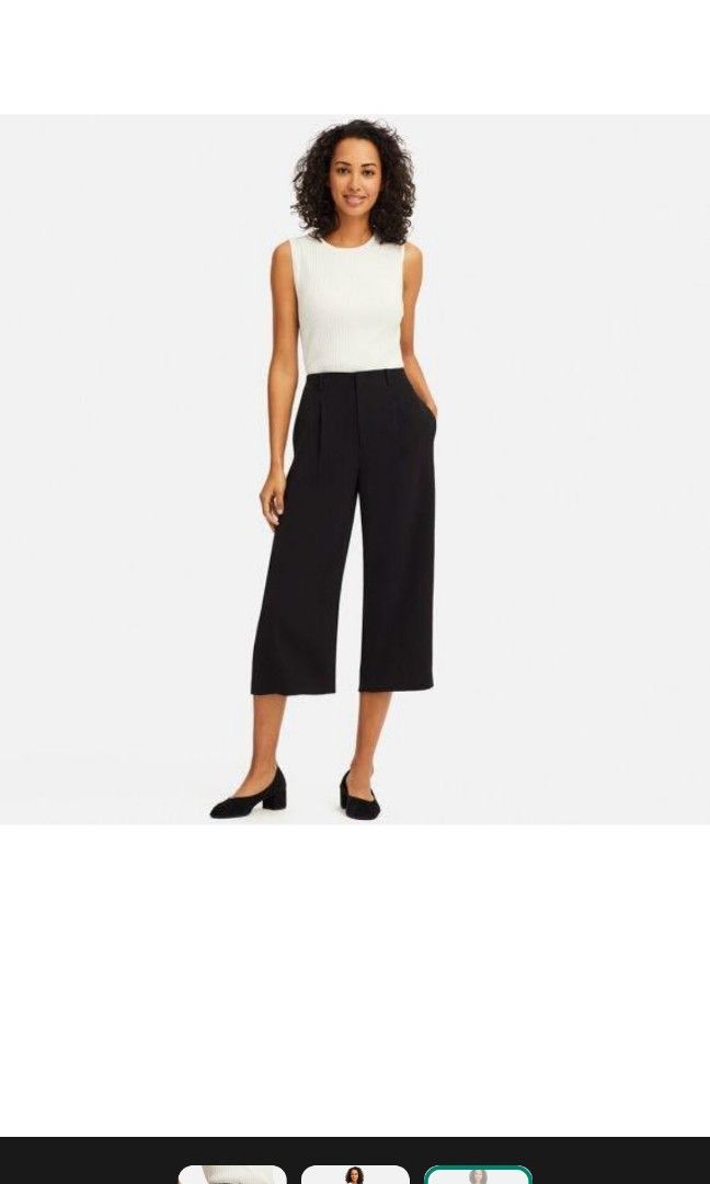 Uniqlo drape wide cropped pants discount