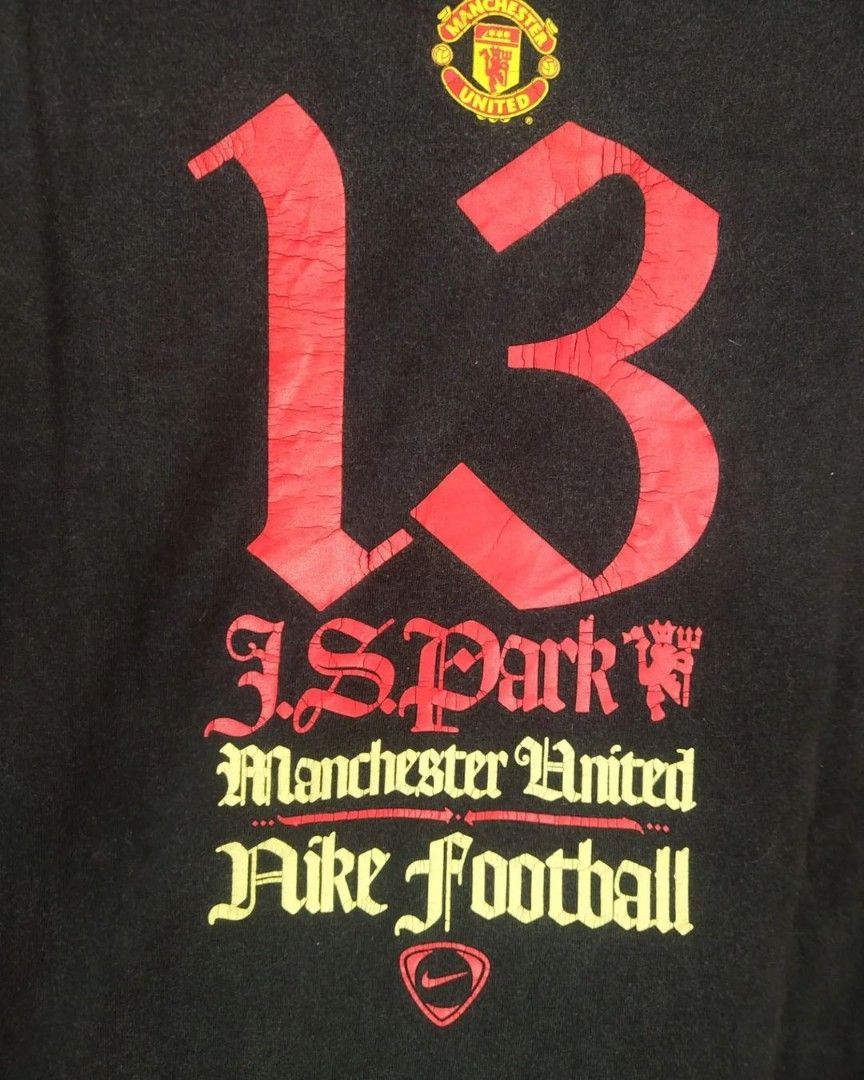 Vintage Nike x Manchester United Ji Sung Park Football Black Longsleeve  Kaos Lengan Panjang Original Second Japan Korea Brand Vintage Retro Y2K USA 