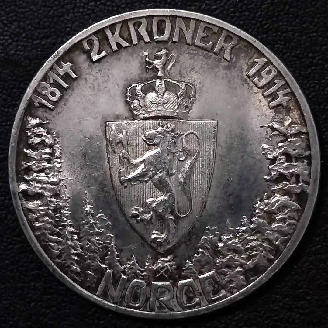 挪威1914年憲法佰年紀念2克朗銀幣, 興趣及遊戲, 收藏品及紀念品, 錢幣- Carousell
