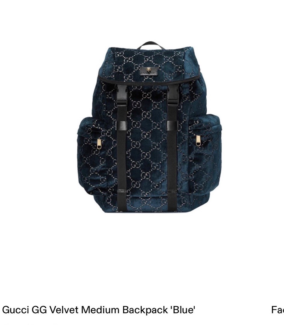 RARE SALE GUCCI BACKPACK VELVET TRAVEL BAG