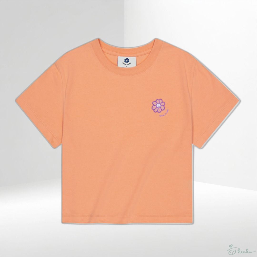 韓國代購] What it isNt Women's Flory Logo Crop Short-Sleeve