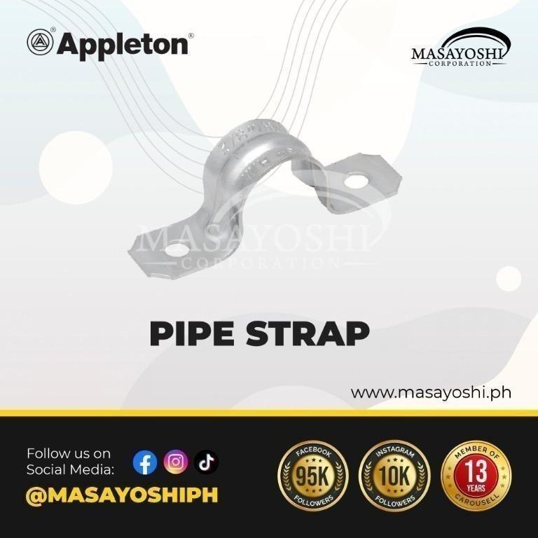 Appleton Pipe Strap, 2-Hole, 3/4