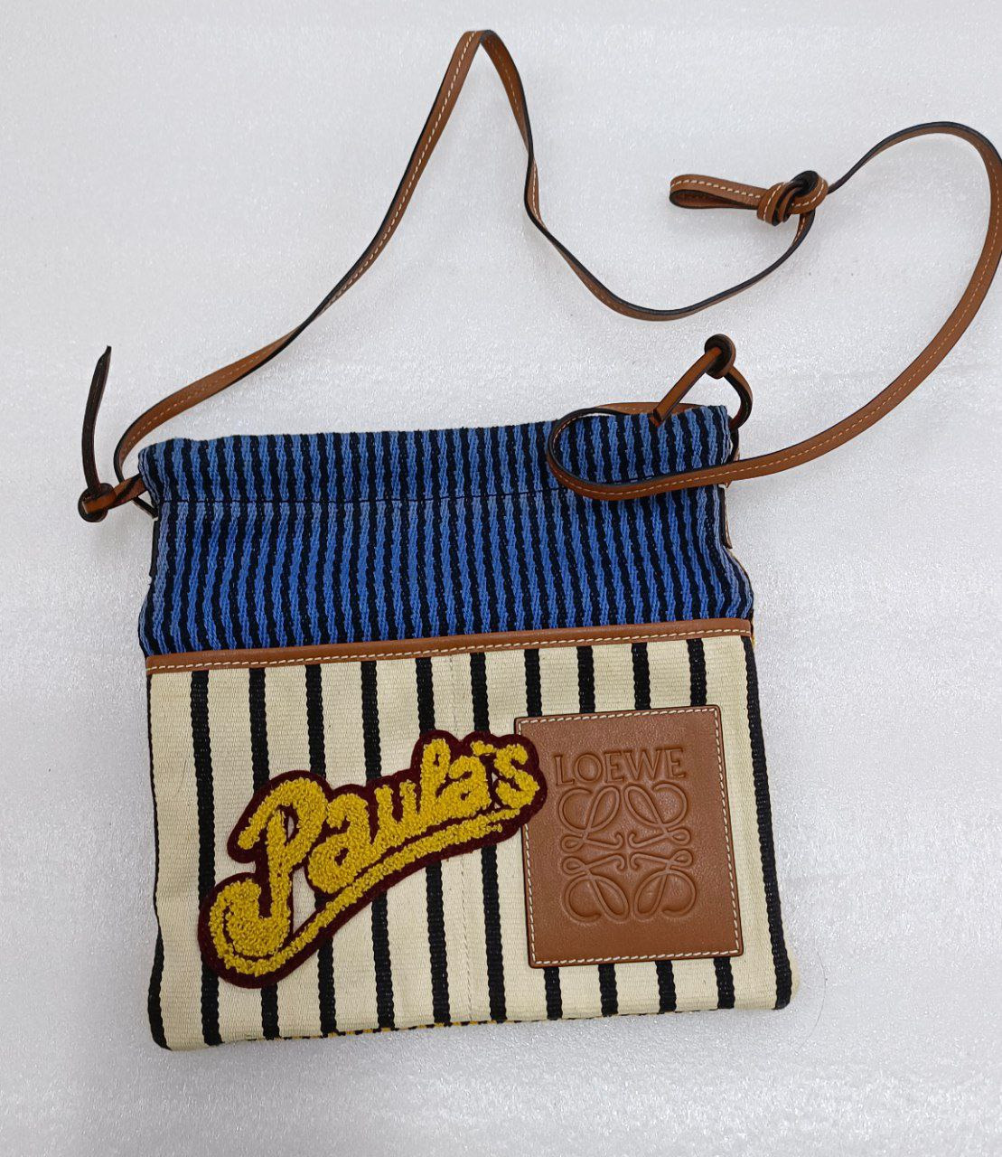 AUTHENTIC Loewe Paula s Ibiza Collaboration 2019 Drawstring Striped Pouch Luxury Bags Wallets on Carousell