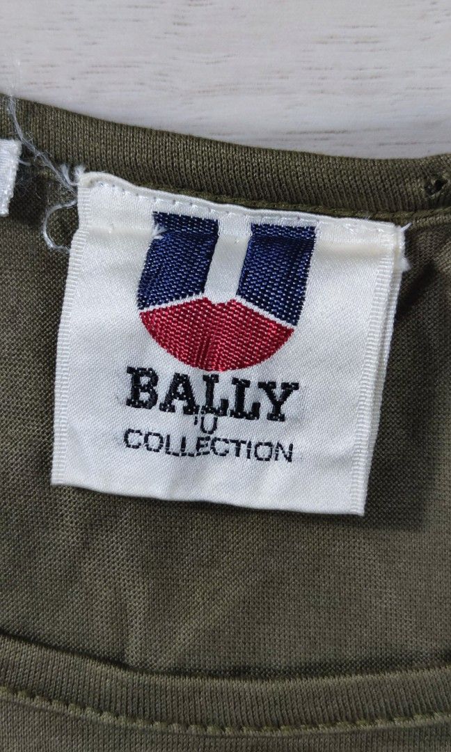 Authentic Vtg BALLY U COLLECTION Japan Green Tee Sz S