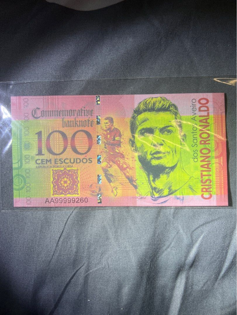 葡萄牙C朗紀念劵觀賞鈔商業鈔AA99999260, 興趣及遊戲, 收藏品及紀念品, 錢幣- Carousell
