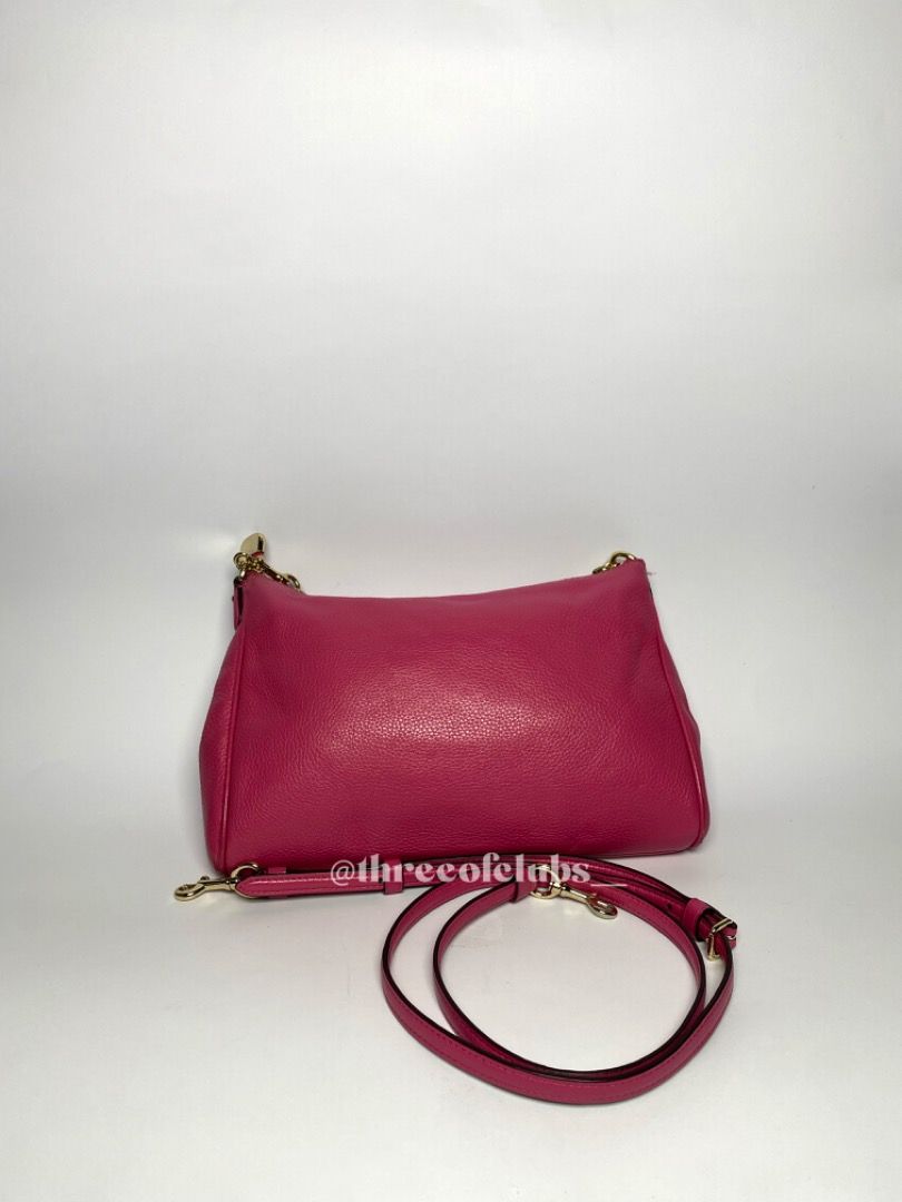 Coach Ruby Pink Leather Chain Two Way Bag (Category: Luxury Bags & Wallets) located in Quezon City. Submitted by threeofclubs__ (Listing ID 1312275423, Image 3). Description: Very good condition 100% GA Clean body with slight sign of usage, check last photo Clean interior Nice chain handle still gold No major rubs No stains No cracks Normal signs of usage always double check and zoom photos Aproximate dimensions: 11.0" L x 7.0" H ♣ 1 day reservat