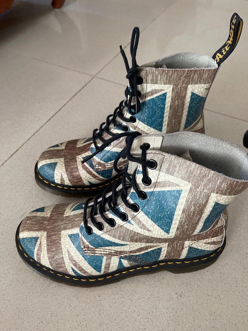 Dr Martens Doc Martens DM Boots Pascal Union Jack Women s Fashion Footwear Boots on Carousell