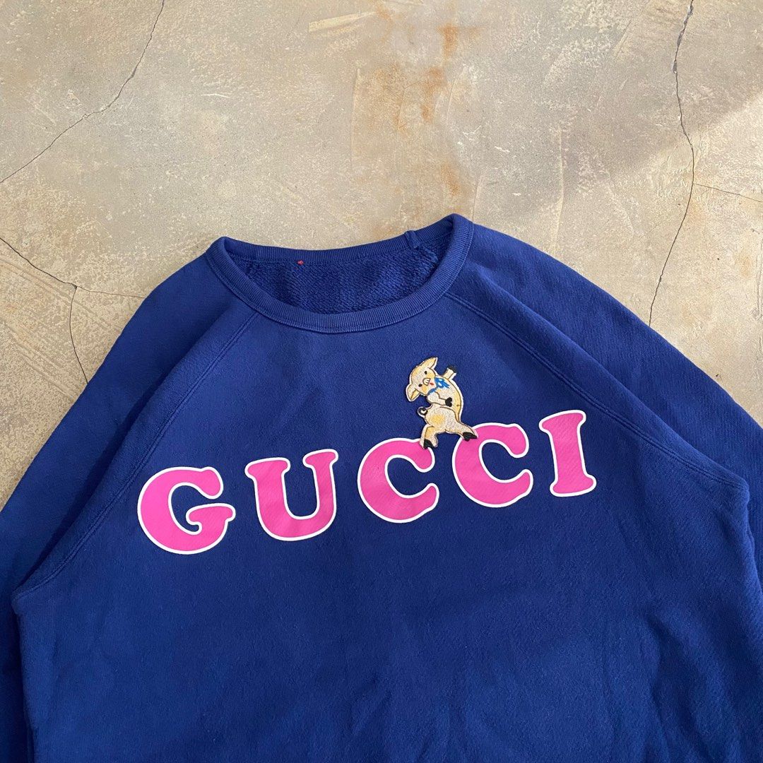 Gucci Embroidered Pig Logo Sweatshirt Men s Fashion Coats Jackets and Outerwear on Carousell