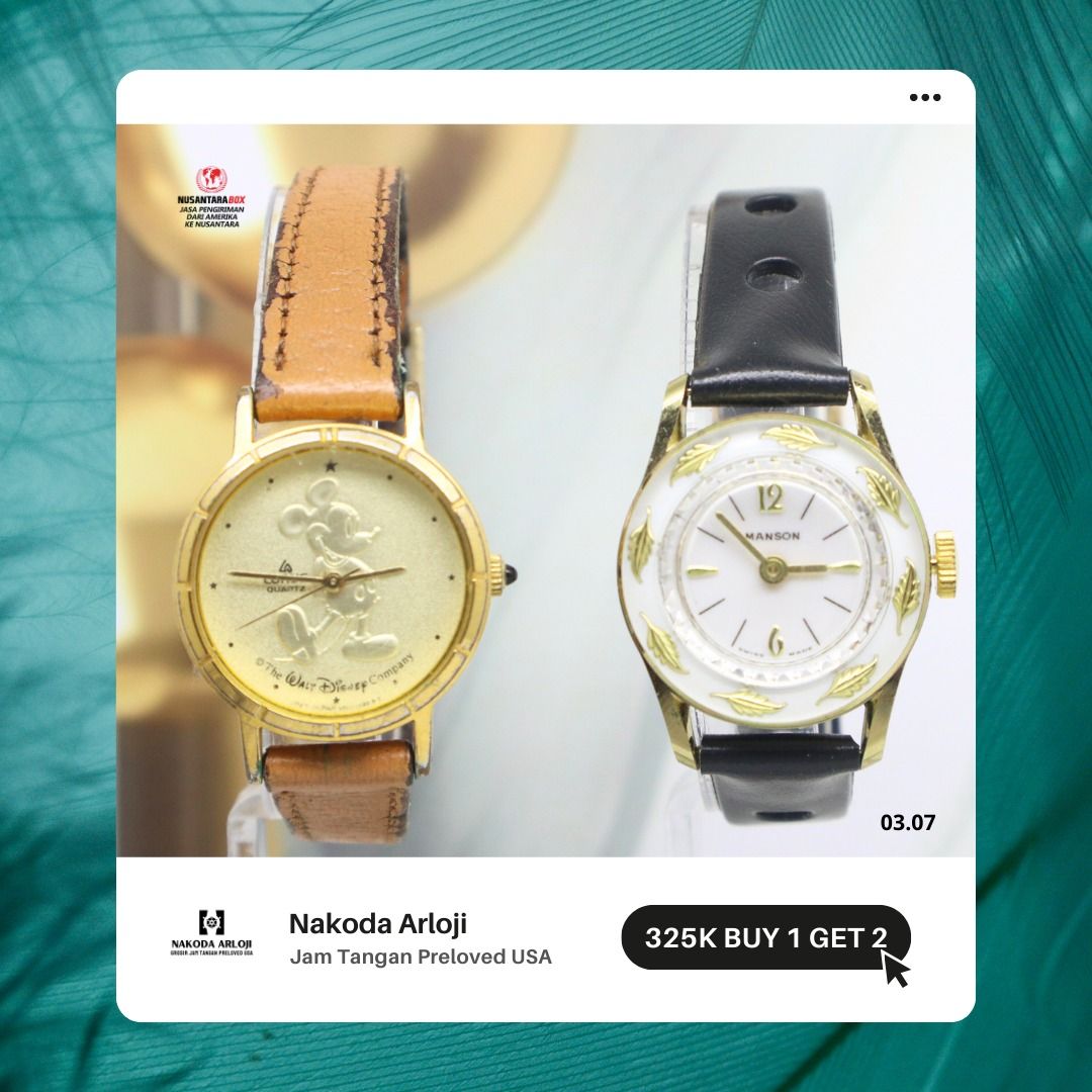 Gold Buy Get Watch JAM TANGAN PROMO ORIGINAL WANITA PRIA -BELI