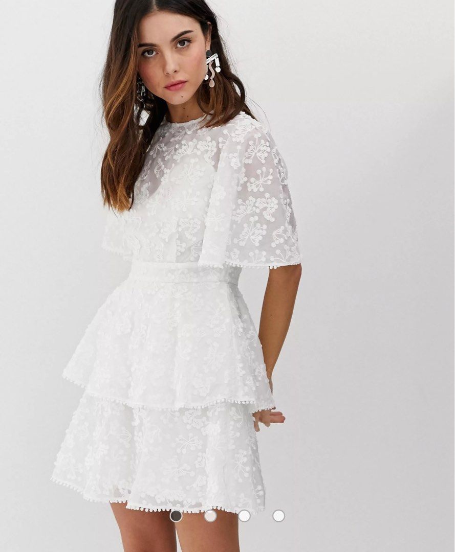 Keepsake Wild love ruffle white mini dress Women s Fashion Dresses Sets Dresses on Carousell