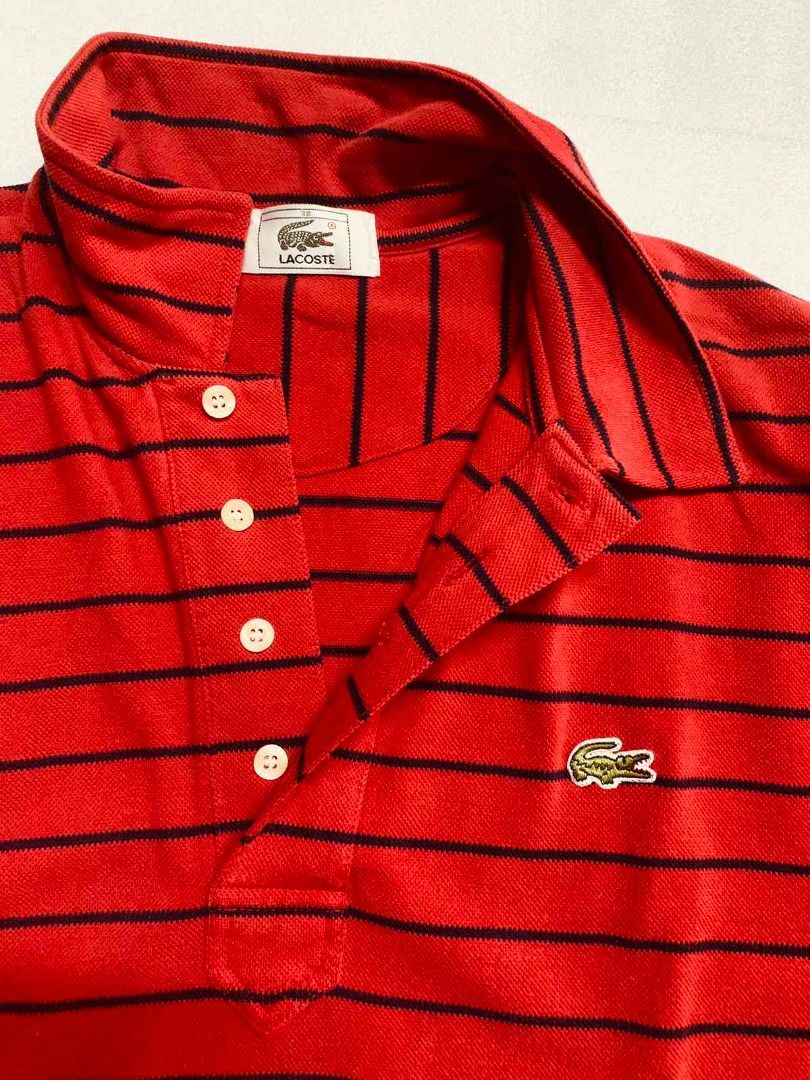 Lacoste Collared Shirt (Category: Tshirts & Polo Shirts ) located in Pasig City. Submitted by askabel (Listing ID 1312223084, Image 1). Description: for swap / trade only. old school Lacoste.. rare 4-button design.. 23.5 x 30 XL men’s well kept.. no repairs, no stains. no holes, no discoloration. intact & still in shape very good condition.. mother of pearl buttons w extra. swap or trade with---- -button down short sleeve 24 x 30 (dimes) send me 