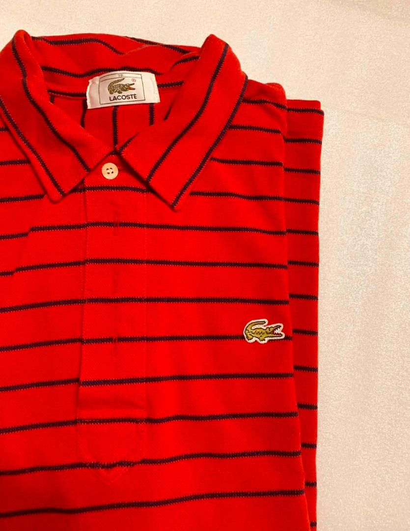 Lacoste Collared Shirt (Category: Tshirts & Polo Shirts ) located in Pasig City. Submitted by askabel (Listing ID 1312223084, Image 3). Description: for swap / trade only. old school Lacoste.. rare 4-button design.. 23.5 x 30 XL men’s well kept.. no repairs, no stains. no holes, no discoloration. intact & still in shape very good condition.. mother of pearl buttons w extra. swap or trade with---- -button down short sleeve 24 x 30 (dimes) send me 