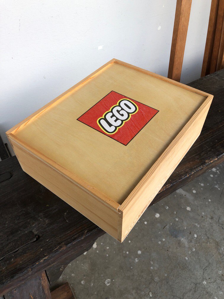 Wooden lego box clearance