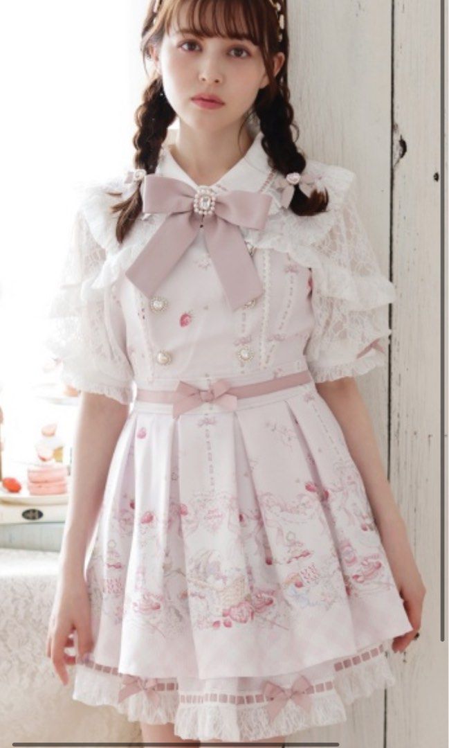 LF WTB PINK WHITE RYOUSANGATA LIZLISA LIZ LISA JIRAI KEI Women s Fashion Dresses Sets Dresses on Carousell