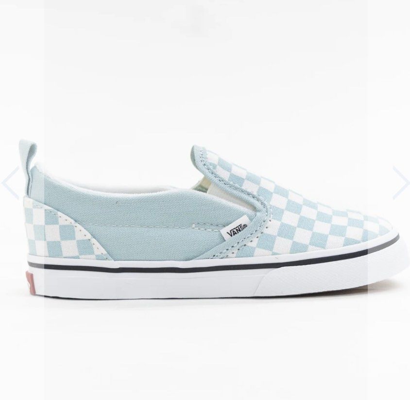 Teal checkered vans kids store