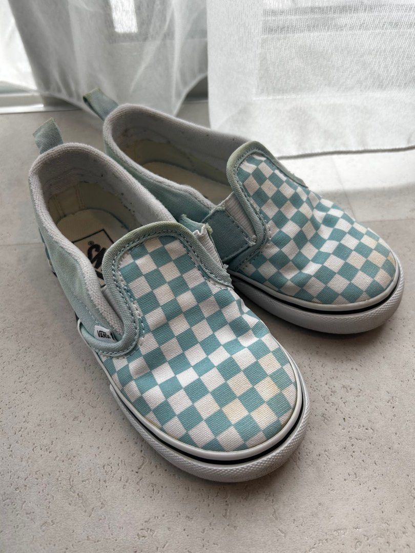 Lightly worn VANS kids slip on checkerboard Babies Kids Babies Kids Fashion on Carousell