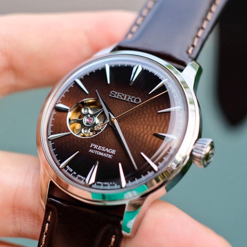 Lowest Price SEIKO PRESAGE COCKTAIL TIME STINGER SSA407 Men s Automatic Brown Dial Leather Strap Watch ssa407 ssa407j ssa407j1 Birthday gift birthday