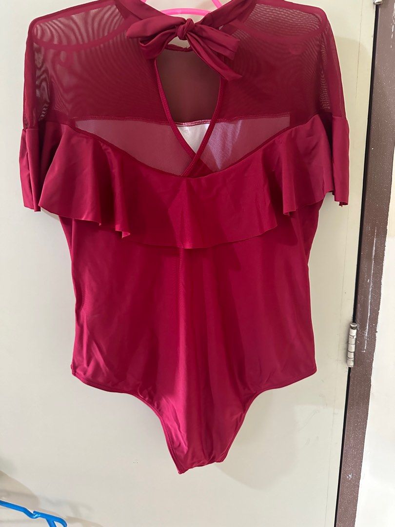 Maroon mesh one piece (Category: Bikinis & Swimsuits) located in Porac. Submitted by prelovedanddeclutter (Listing ID 1312133790, Image 2). Description: Best fit 0xl shein Strechable .