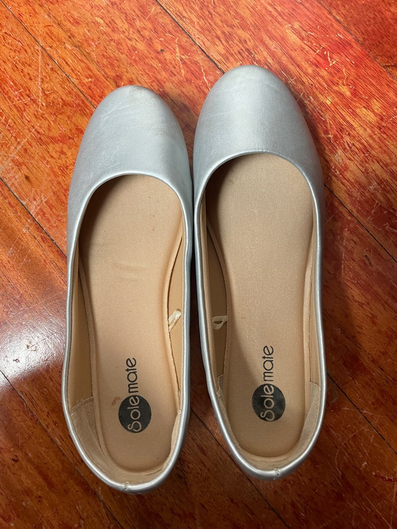 Matte silver SM shoes for kids Babies Kids Babies Kids Fashion on Carousell