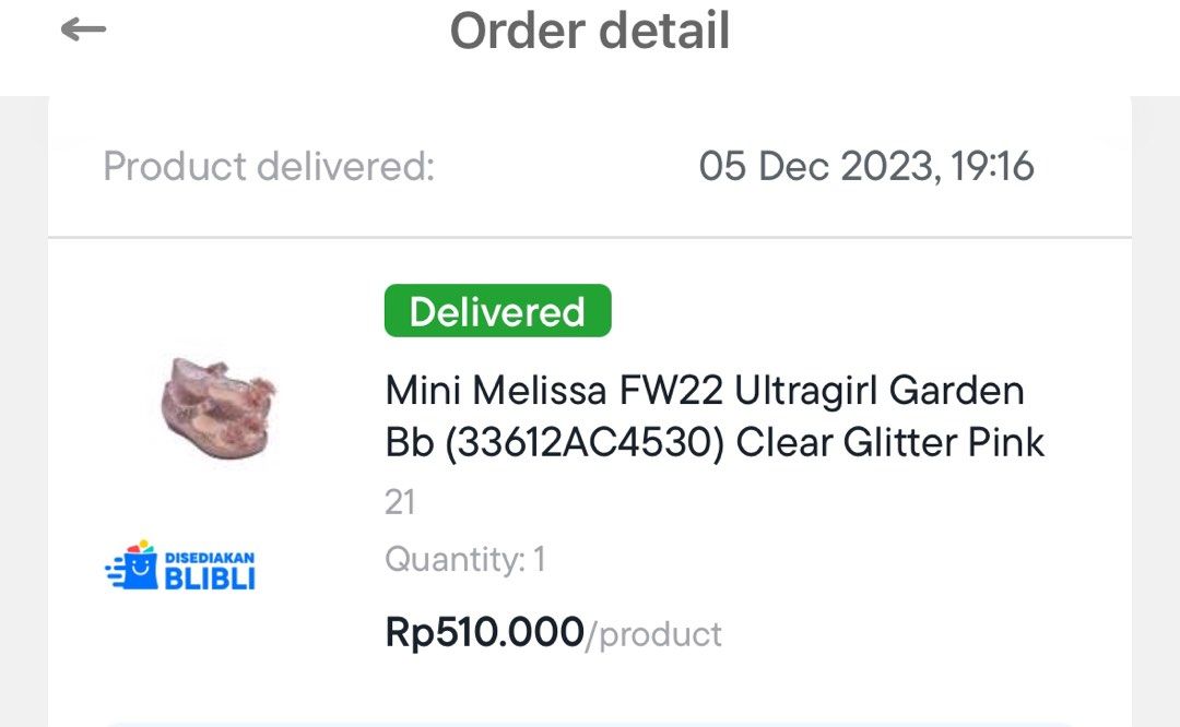 Mini Melissa FW22 Ultragirl Garden Bb Clear Glitter Pink