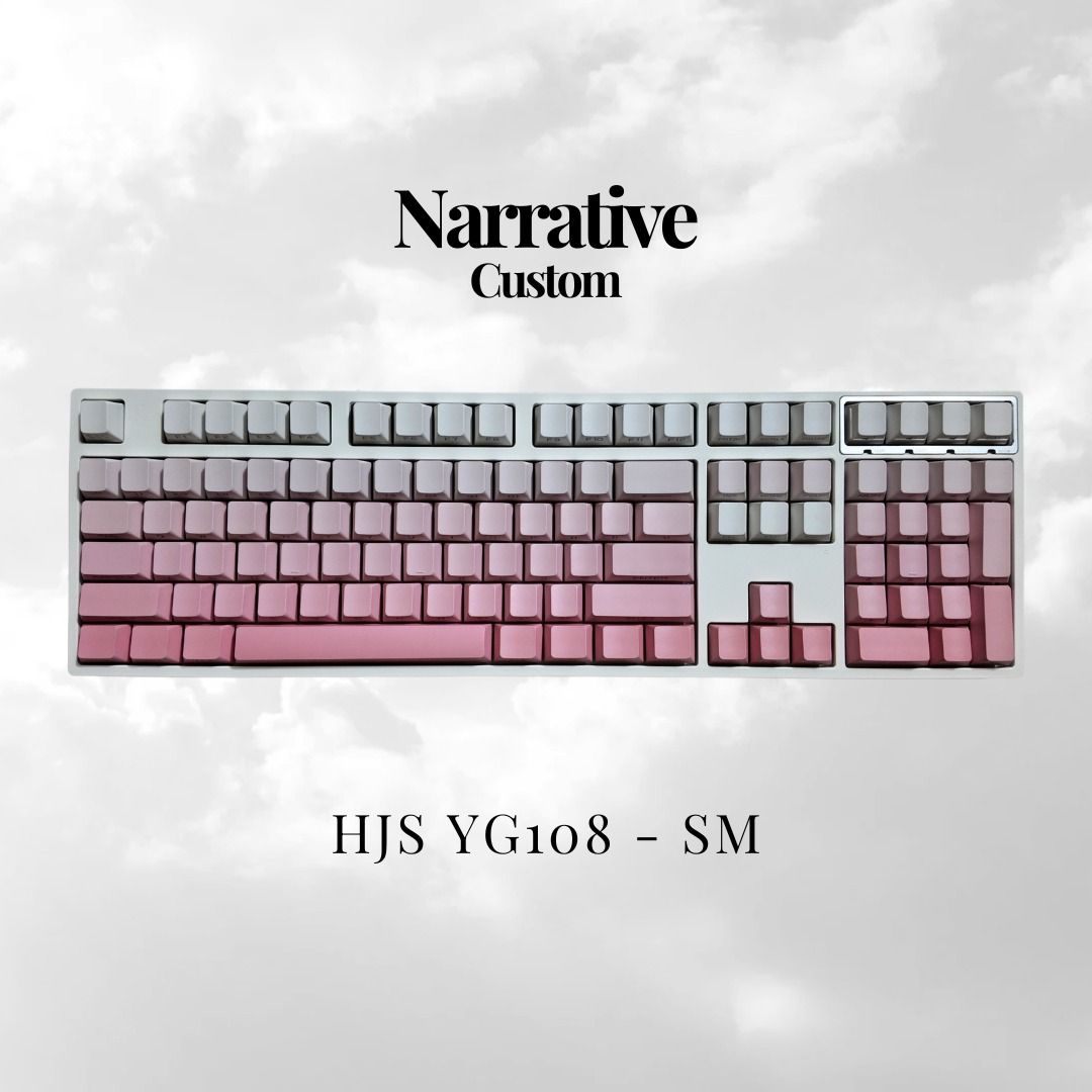 Narrative Keyboards Custom - HJS YG108 Strawberry Matcha, Computers ...