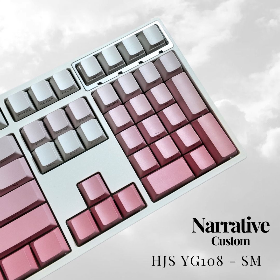 Narrative Keyboards Custom - HJS YG108 Strawberry Matcha, Computers ...